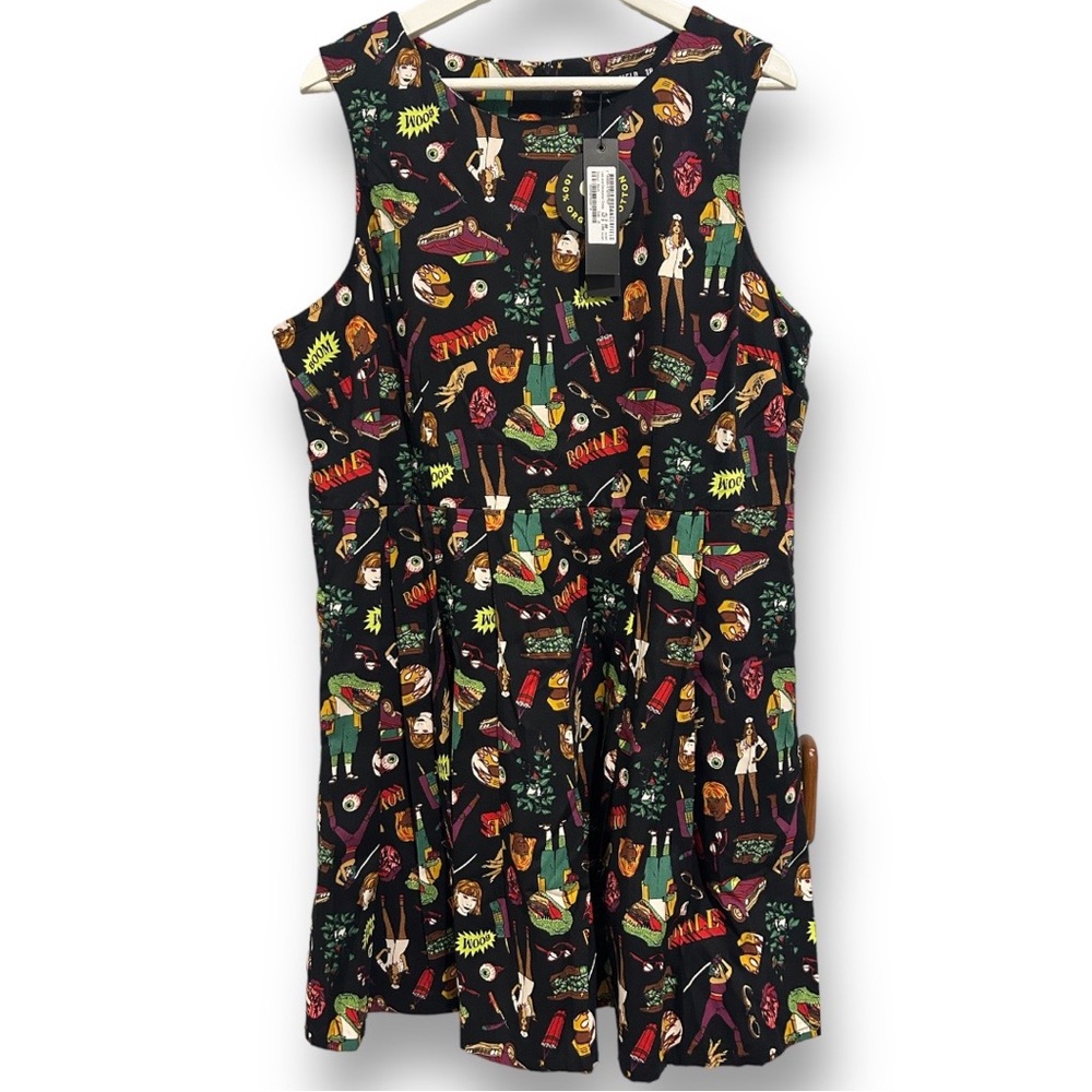BNWT Dangerfield Womens Lies & Deception Dress Multicoloured Size 18 has pockets - Picture 1 of 8